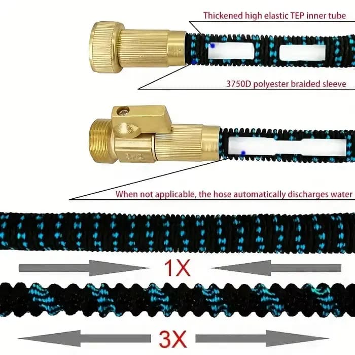 Tuyau magique extensible pour l'arrosage et le nettoyage du jardin, connecteur 3/4 ", tête d'arrosag