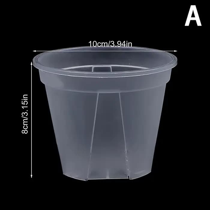 Pot de fleur Transparent avec plateau, 10cm/12cm/14cm, Pot d'orchidée Transparent en PP avec trous p