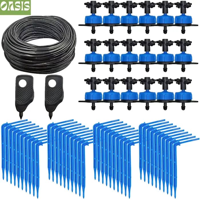 Système d'irrigation goutte-à-goutte, 40m/20m, 4 voies, 8L, flèche, transmetteur, 10/20 ensembles