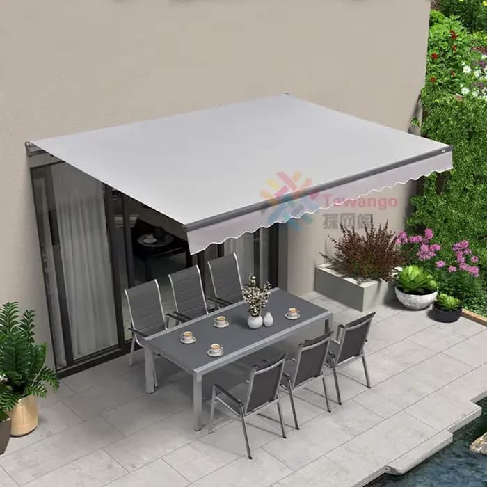 Tissu de remplacement pour auvent gris clair personnalisé, toile d'ombrage 450D de haute qualité, im