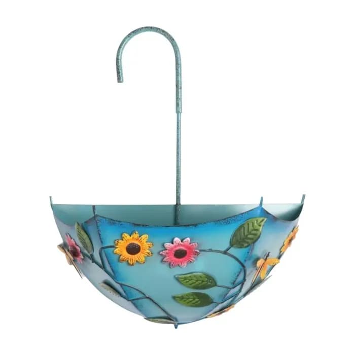 Pot de fleurs rustique en fer en forme de parapluie