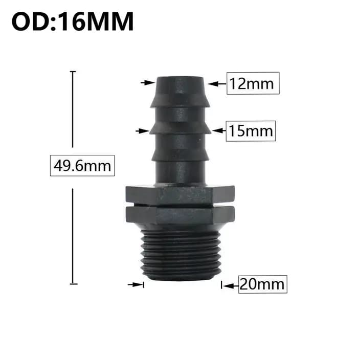 Connecteur de tuyau d'arrosage PE, 5 pièces, 16/20/25/32mm, filetage 1/2 3/4 1 ", coupleur coudé dro