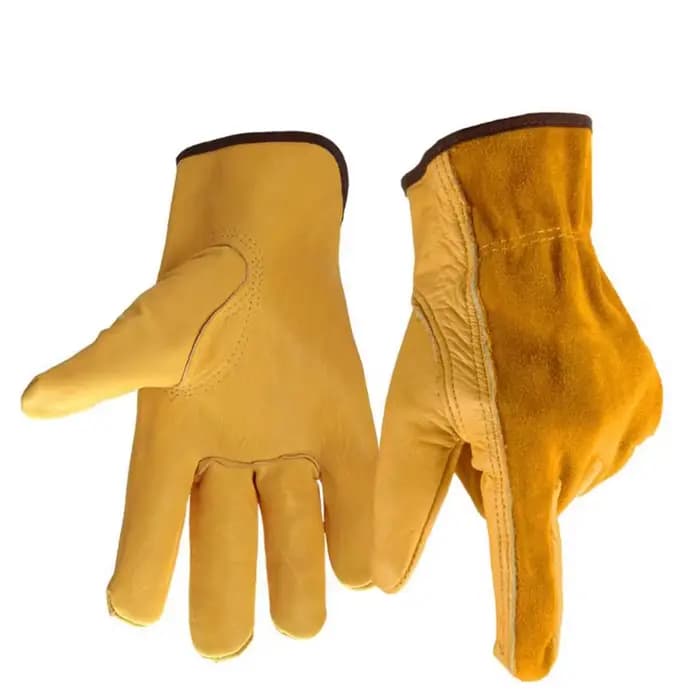 Gants de travail en cuir avec poignet élastique