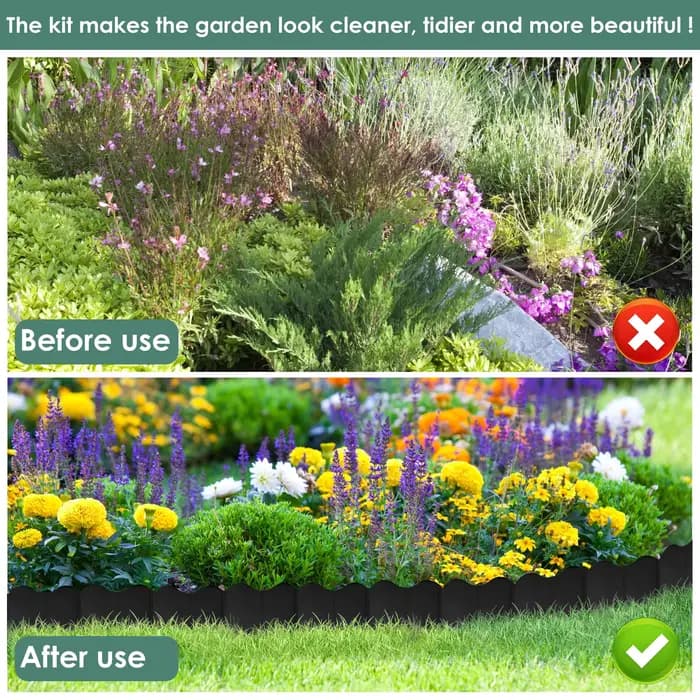 Clôture de jardin de 3m, pour pelouse extérieure, bordure de sol, bordure décorative, piquet de Support pour plantes, paysage de cour en plastique PP