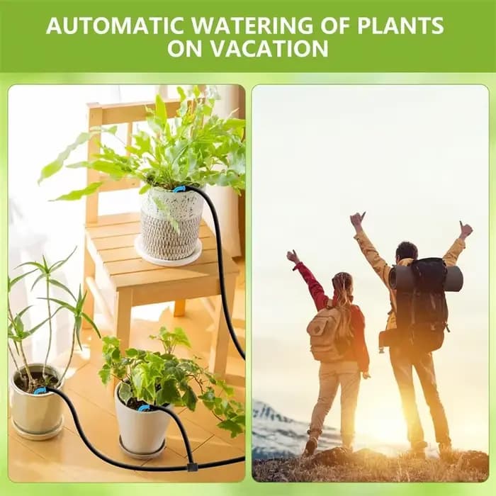Contrôleur d'irrigation de jardin avec dispositif d'arrosage automatique chronométré, batterie 1800mAh intégrée, système d'arrosage des plantes, chargement USB