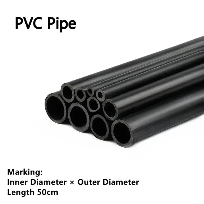 3 ~ 8 pièces longueur 50cm diamètre extérieur 5 ~ 19mm PVC tuyau noir Aquarium Aquarium Tube raccord