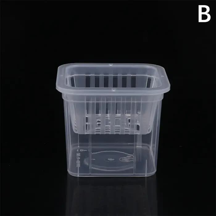 Pot de fleur transparent carré pour contrôle des racines