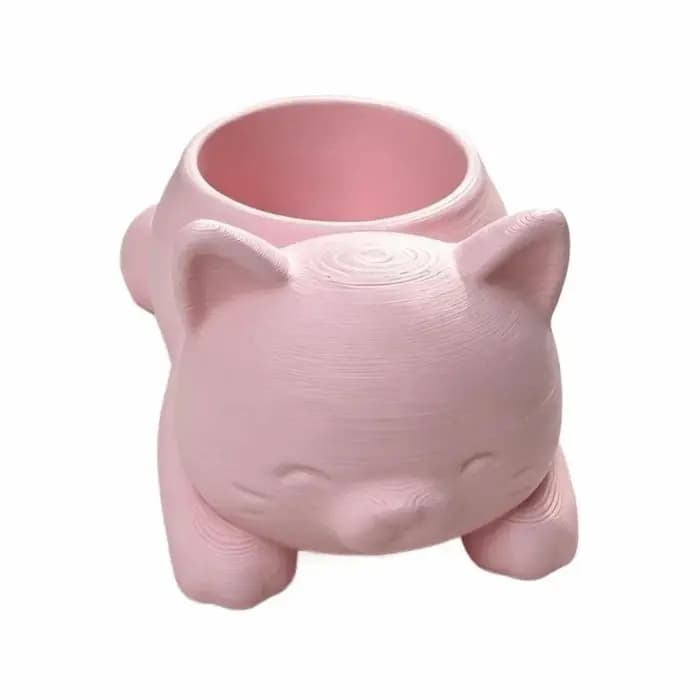 Pot de fleurs créatif imprimé en 3D en forme de chat