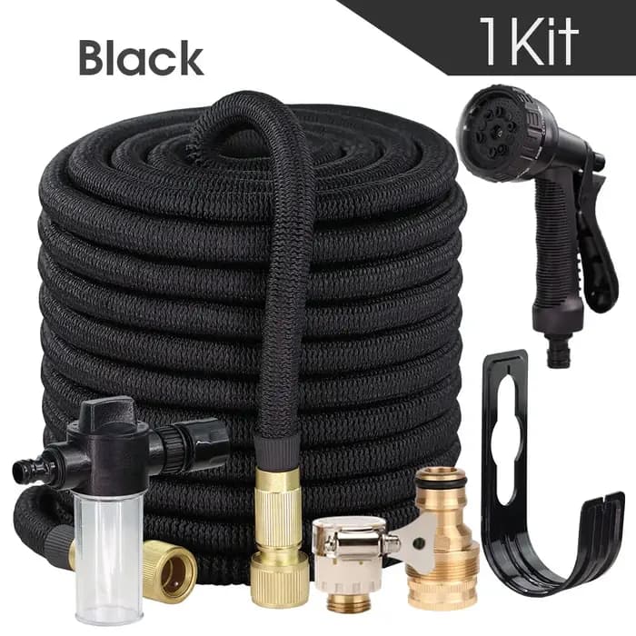 Tuyau d'arrosage de jardin extensible noir
