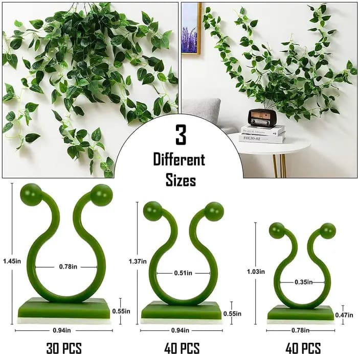 Pince murale Invisible en rotin, Clips muraux d'escalade pour plantes, fixateur de plantes auto-adhé