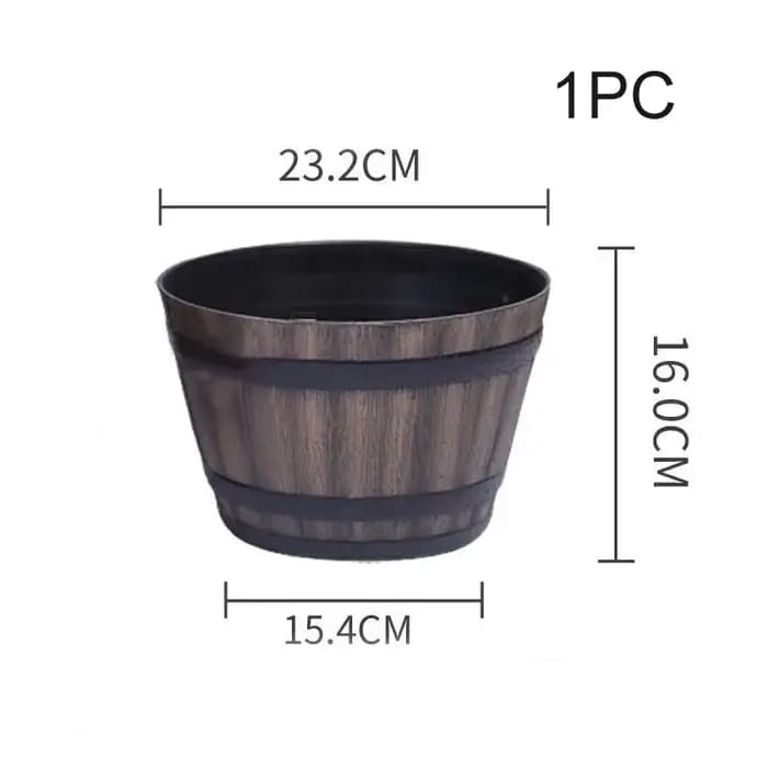 Pot de fleur en bois de baril de taille multiple, optique de document de brochure, grande capacité d