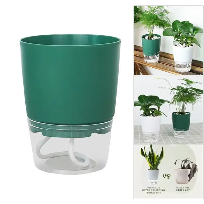 Pots de plantes à arrosage automatique, Pot de fleur hydroponique paresseux absorbant l'eau, Pot de