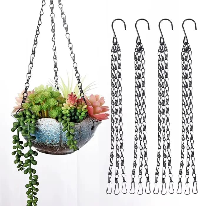 4/2 pièces paniers suspendus chaînes avec crochets 18 pouces Pot de plante de fleur cintre de chaîne