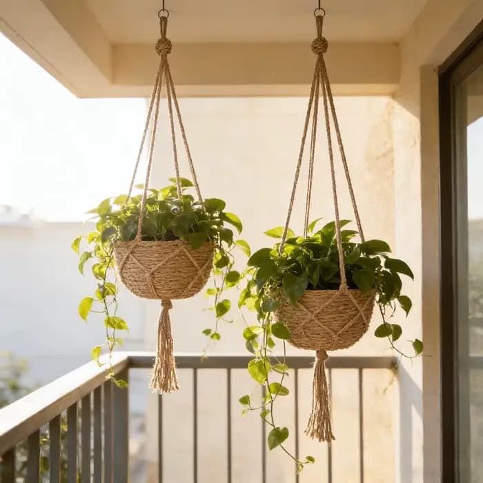 1PCS Pot de fleurs suspendu, paniers décoratifs, rangement extérieur pour plantes, jardinière, décorations pour la maison, pot de fleurs, jardinière, panier de balcon