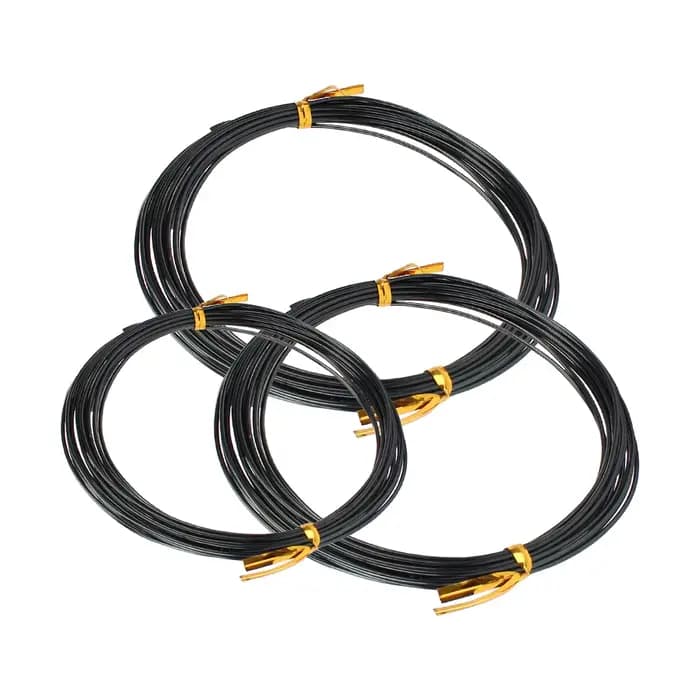 3 rouleaux de fils de bonsaï en aluminium anodisé, fil d'entraînement pour bonsaï avec 3 tailles (1,