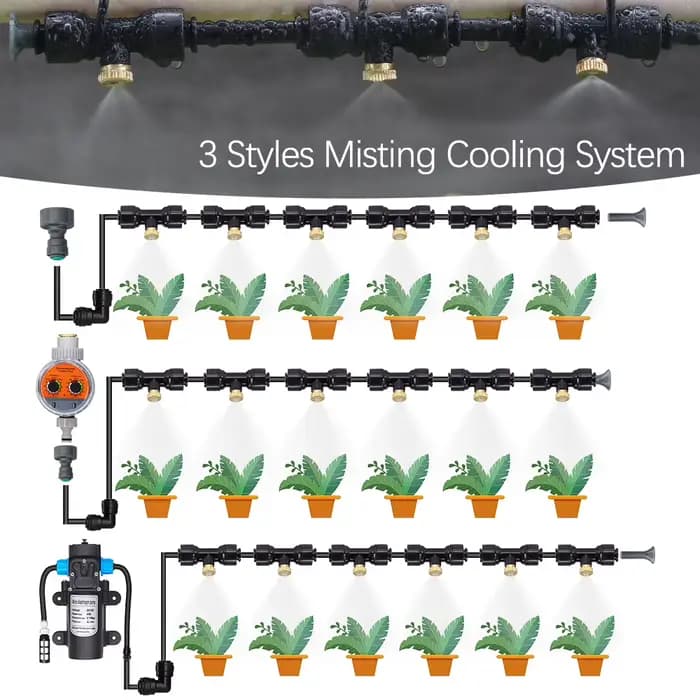 Système de refroidissement par brumisation de jardin extérieur bricolage, pulvérisateur à atomisatio