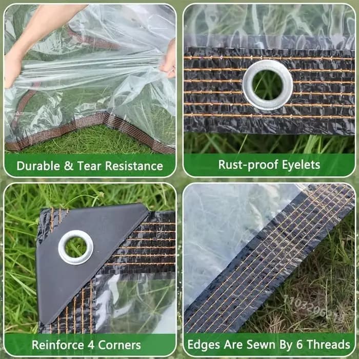 Bâche imperméable transparente épaisse pour jardin, bâche en Poly transparente, couverture pour plan