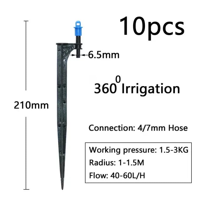 90/180/360 ° Arroseur d'irrigation goutte à goutte réglable pour jardins
