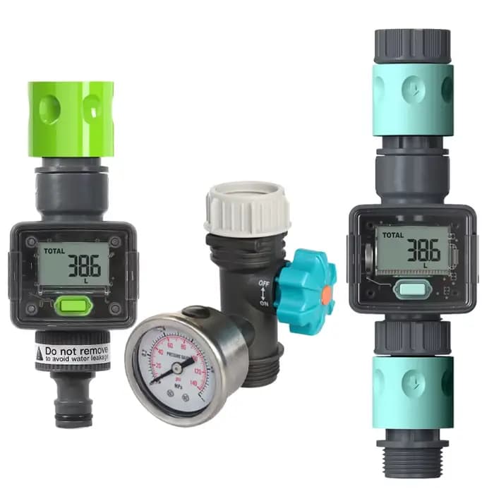 Débitmètre d'eau numérique tuyau compteur d'eau manomètre d'eau pour tuyau d'arrosage extérieur mesu