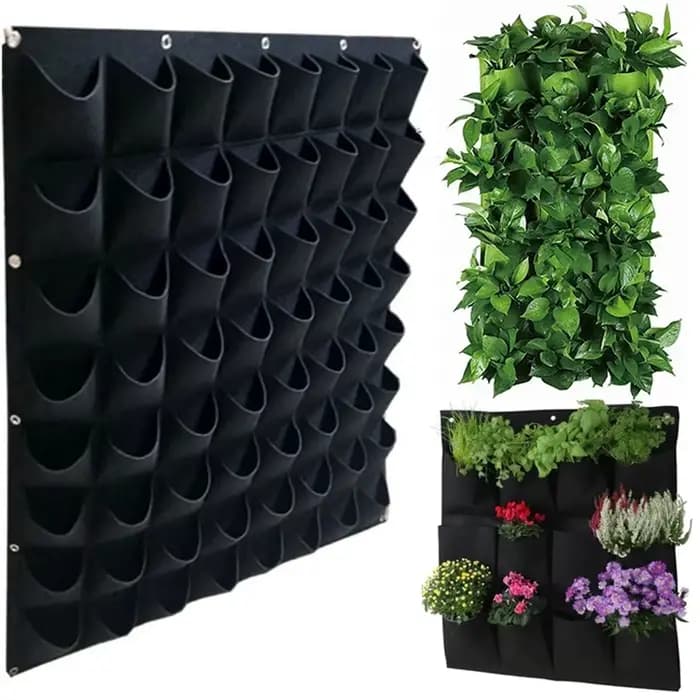 Sac de culture vert à 36/72 poches, sacs de plantation verticaux suspendus au mur, jardin, légumes,