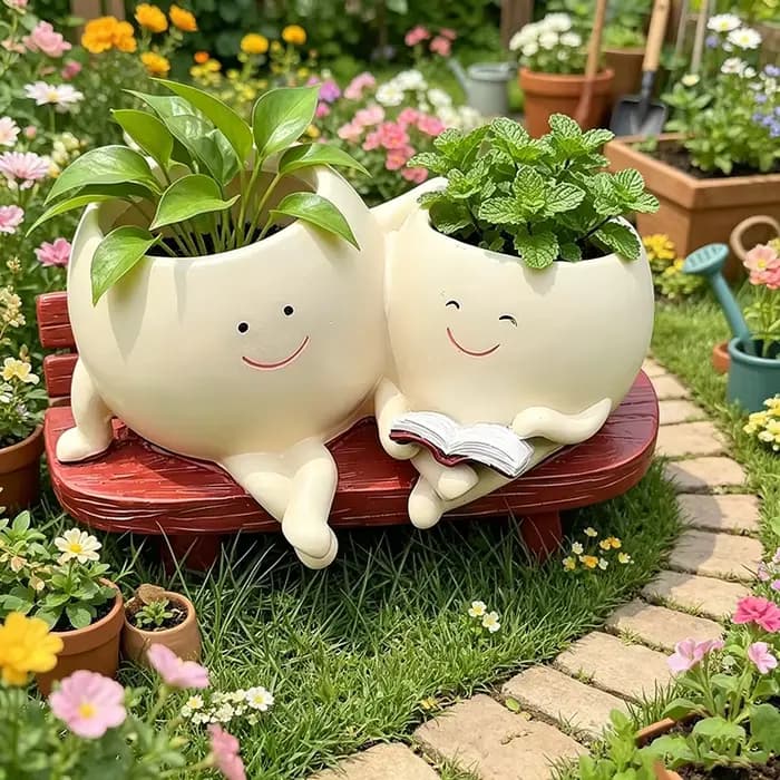 Pot de fleurs en résine mignon pour plantes succulentes