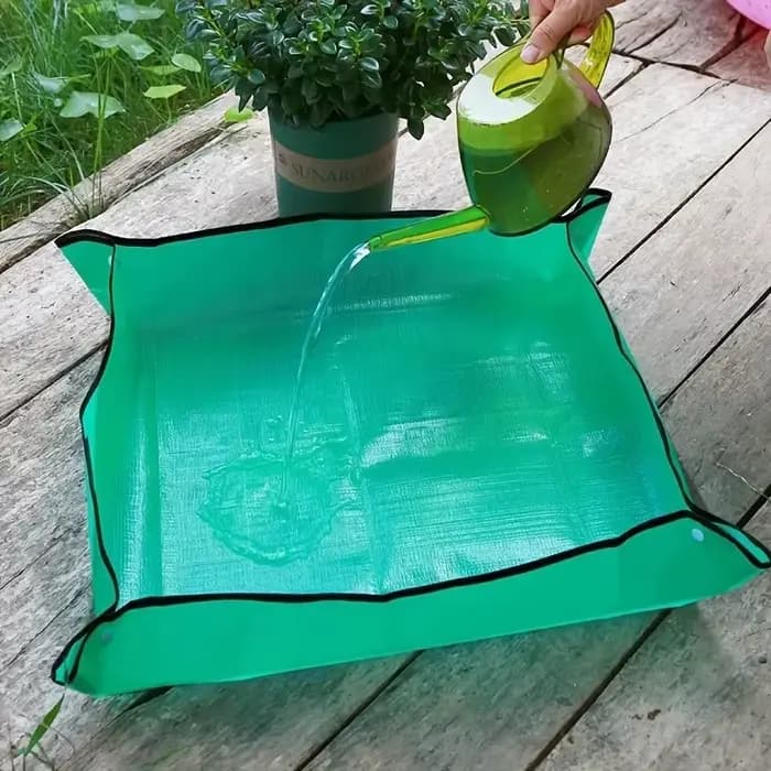 Tapis de plantation pliable 50-100 cm pour jardinage, rempotage et transplantation de plantes et fle