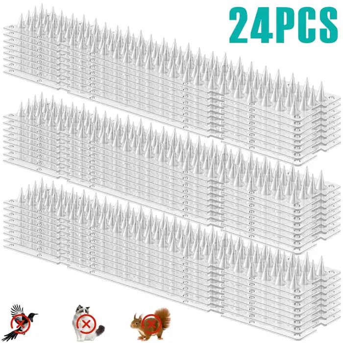 24 pièces répulsif pour oiseaux pointes en plastique Transparent chat intrus dissuasion bande Anti e