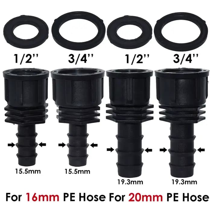 KESLA 4 pièces 1/2 "3/4" fileté 16 20 25MM PE tuyau barbe té connecteur adaptateur Tubes Joints jard