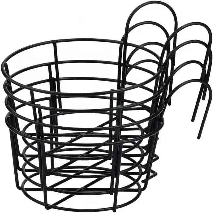 Jardinières suspendues rondes élégantes en métal, 4 pièces, parfaites pour le balcon, le jardin et l