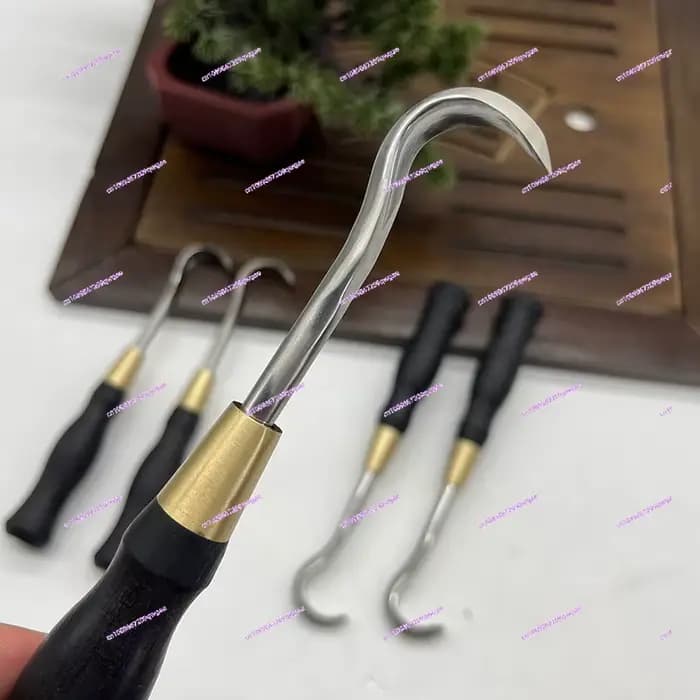 Ensemble d'outils de gravure de bonsaï | Couteau à crochet brossé pour la modélisation