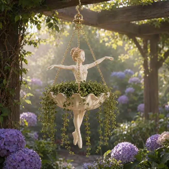Pot de fleurs suspendu d'intérieur en forme de danseuse de ballet