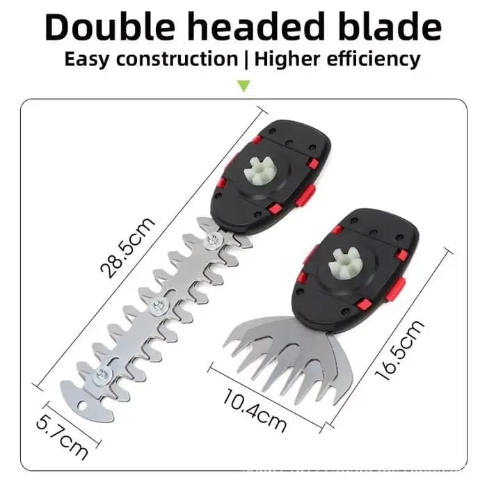 Taille-haie électrique sans fil à double usage avec batterie au lithium rechargeable 21V pour le jardinage