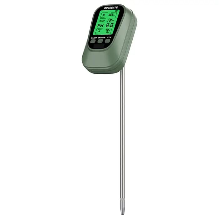 Testeur d'humidité du sol 4-en-1 avec écran LCD rétroéclairé pour le jardinage, l'agriculture et les