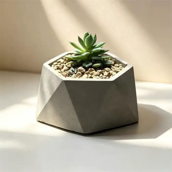 Pot de fleurs en forme d'hexagone de grande taille