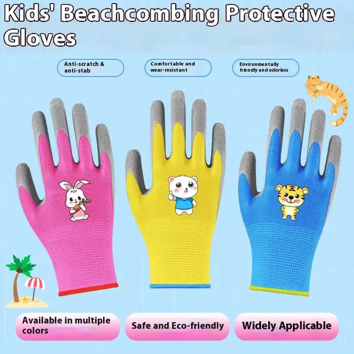 Gants de travail de jardin imperméables et durables pour enfants