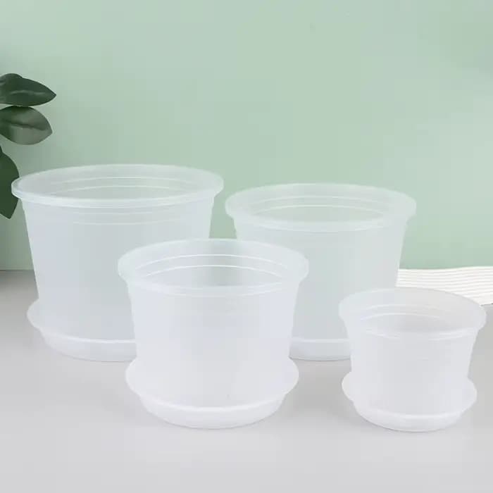 Pot d'orchidée rond Transparent avec/sans plateau