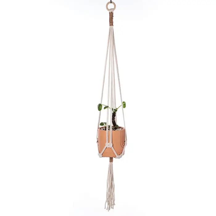 Cintre pour plantes en macramé, panier de jardinière suspendu d'intérieur, corde en coton tissée, Po