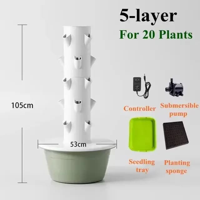 Système de culture hydroponique – Tour aéroponique verticale pour plantes d'intérieur