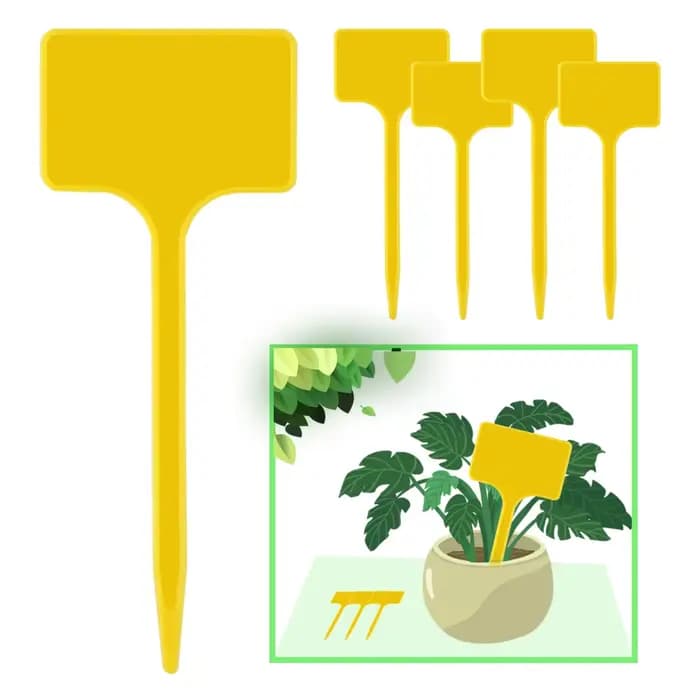 Étiquettes jaunes de Pot de jardin Type T, plaque d'enregistrement étanche d'intérieur et d'extérieu