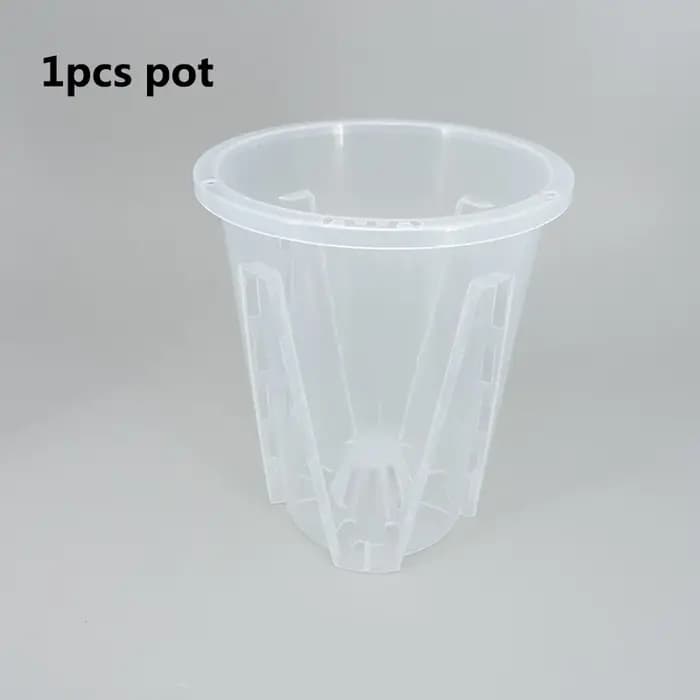 Pot de culture pour plantes d'orchidées, transparent, blanc, épaissi, respirant, contrôle des racines, plastique, grand, 12cm