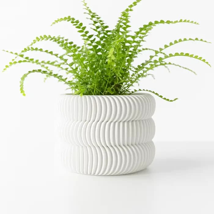 Pot à plantes moderne et minimaliste imprimé en 3D - Pot à fleurs biodégradable pour la décoration d