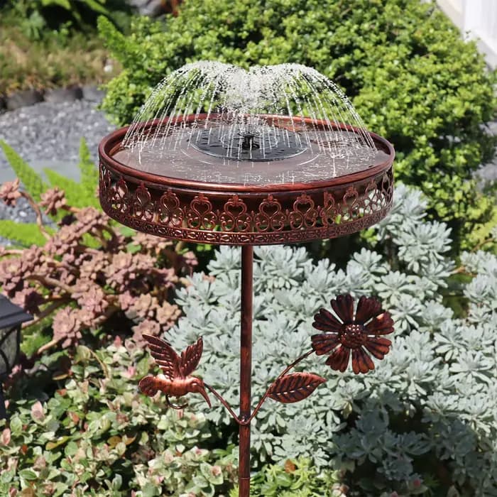 Bol de bain d'oiseau/alimentation autoportant vintage, adapté au jardin, au patio et à la décoration