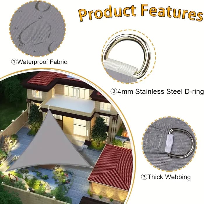 Voile d'ombrage triangulaire multi-tailles, imperméable, pour jardin extérieur, Patio, fête, protect