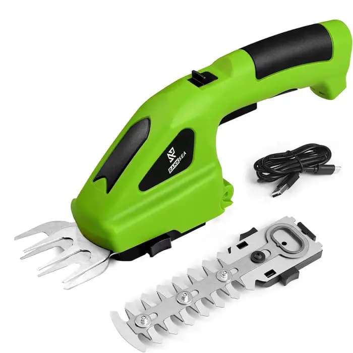 Taille-haie électrique sans fil 2-en-1 rechargeable, outil de jardinage portatif pour l'entretien de