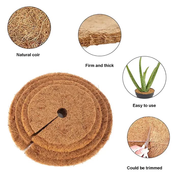 Tapis de protection en Fiber de noix de coco naturelle, 25/30/35/40cm, pour Pot de fleur, disque, co