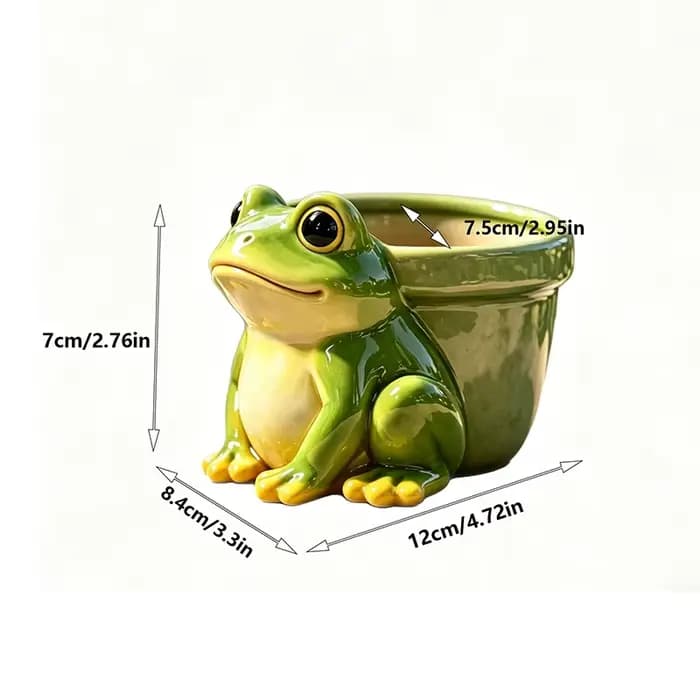 Pot de fleurs créatif en résine en forme de grenouille mignonne, pot de plantes succulentes, décorat