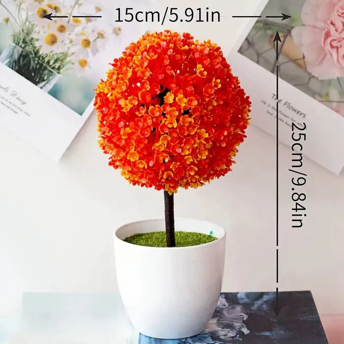 Boule de neige artificielle bonsaï arbre plante en pot pour la maison bureau mariage et Festival décor réaliste Mini ornement en pot
