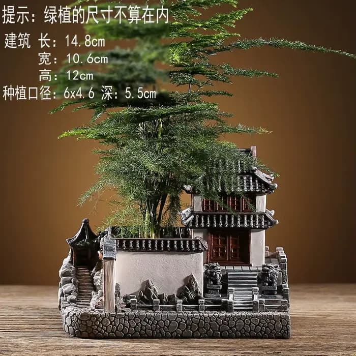 Rétro Pastoral Micro-Paysage Bonsaï Pot, Creative Intérieur Personnalité Décoration, Maison Chinoise