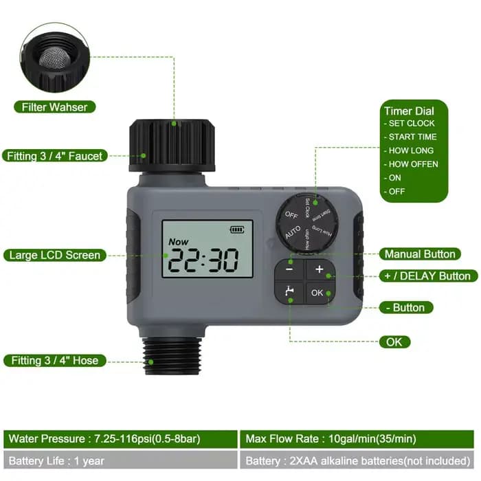 Programmateur d'arrosage automatique intelligent, système d'irrigation, minuterie d'arrosage, équipe