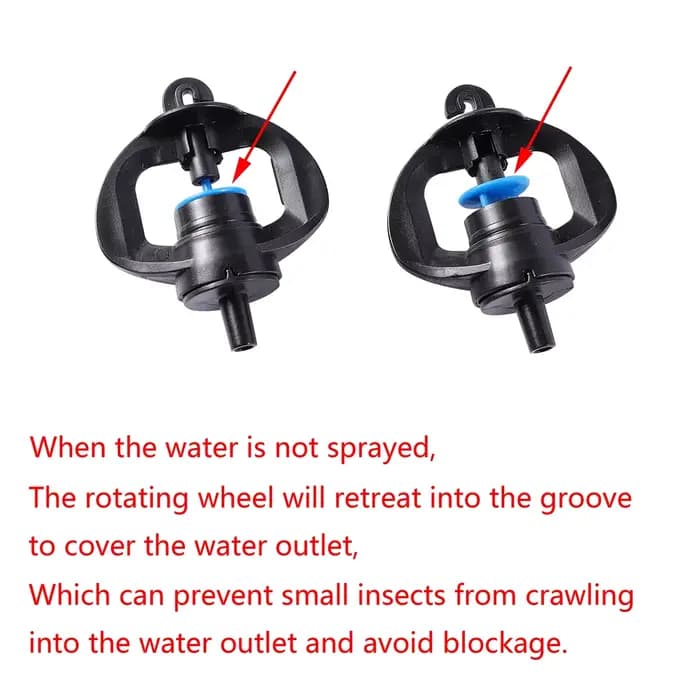 Micro buse rotative à 360 degrés, Anti-moustique, arroseur rotatif pour jardin, serre, atomisation,